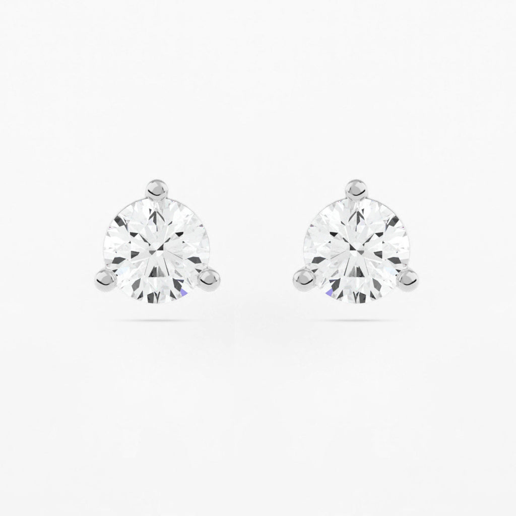 3-Prong Martini Stud Earrings w/ Pushback